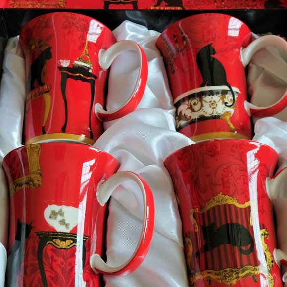 McIntosh 4 piece Mystical and Curious Cats fine bone china mug set - Picture 8 of 14